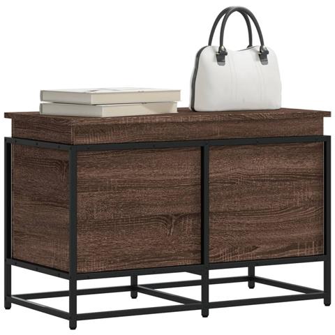 Contenitore con Coperchio Rovere Marrone 80x40x51,5 Truciolato - Foto 2