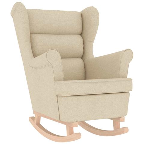 Sedia a Dondolo Crema 74x90x102 cm in Tessuto - Foto 1