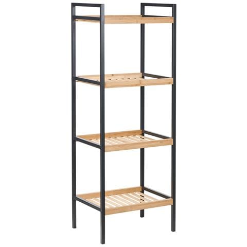 Mobile Con 4 Ripiani Tajzara Legno Di Bambù Marrone Chiaro - Foto 2