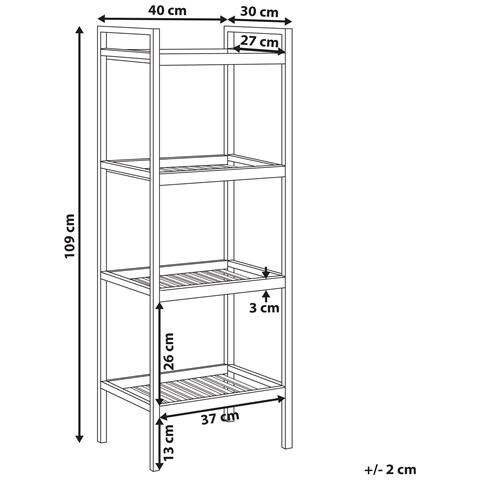 Mobile Con 4 Ripiani Tajzara Legno Di Bambù Marrone Chiaro - Foto 7