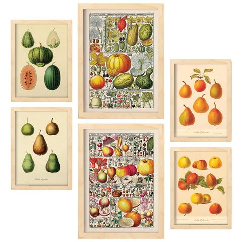Set Di 6 Stampe Abbina Stampe Vintage E Dipinti Decorativi Estetici Per Il Tuo Soggiorno, Camera Da Letto E Casa A3 & A4 Telaio In Legno Chiaro - Foto 1