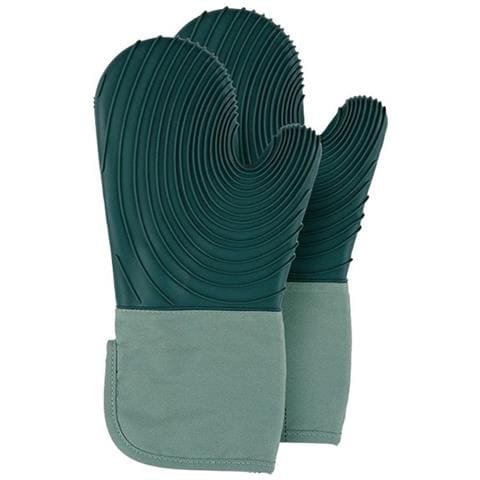 Guanti Da Forno Verdi A Coste Inclinate - Guanti Da Cucina Resistenti Al Calore (1 Paio) - Foto 1