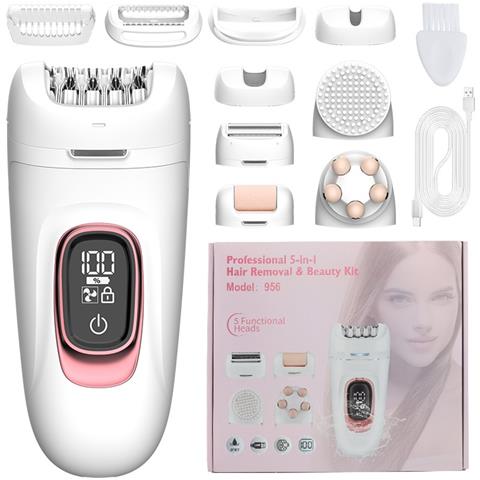 Set Depilatore Elettrico Multifunzione 5 In 1 Per Donna - Depilazione, Esfoliazione E Massaggio - Foto 1