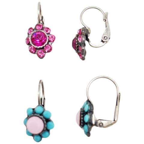 Confezione Da 2 Paia Di Orecchini A Cerchio In Cristallo Sw E Argento 10µ. - Foto 1