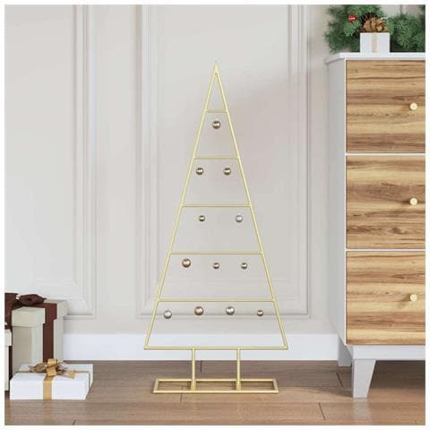 Albero di Natale in metallo con supporto Oro 90 cm - Foto 2