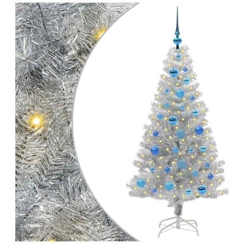 Albero di Natale con 150 LED con supporto Argento 150 cm PET - Foto 1
