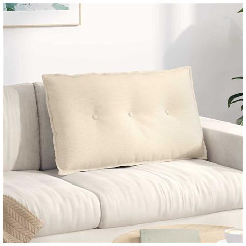 Cuscino per Schiena Crema 80 x 50 cm Tessuto in Cords - Foto 2