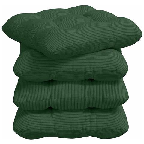 Cuscini per Seduta 4 pcs Verde Scuro 40 x 40 cm - Foto 1