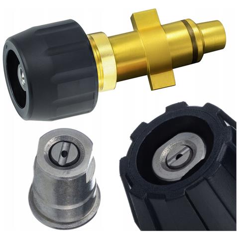 Lancia A Ugello Piatto Di Ricambio Compatibile Con Idropulitrici Lavor E Alcuni Kärcher - Ottone E Acciaio Inox, 160 Bar, Montaggio Rapido - Foto 1
