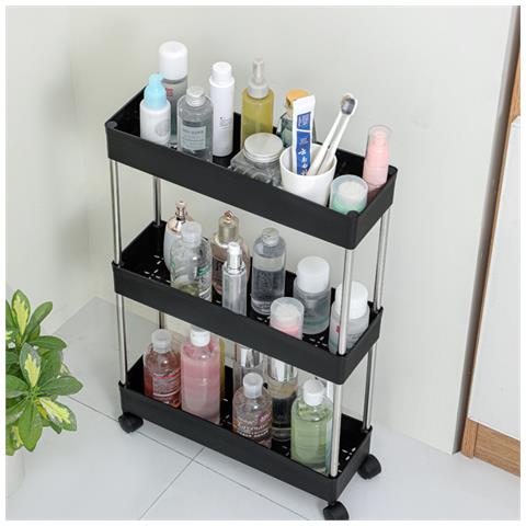 Carrello Salvaspazio Mobile A 3 Ripiani - Ideale Per Cucina E Bagno - Foto 2
