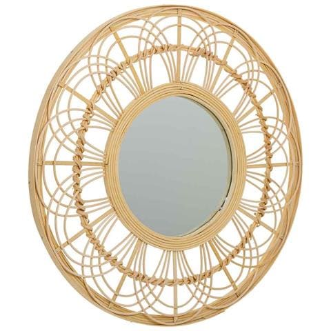 Specchio In Rattan E Bambù Marrone D55,5x2h - Foto 1