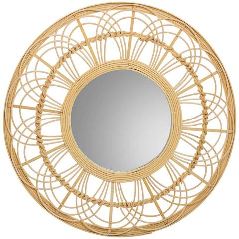 Specchio In Rattan E Bambù Marrone D55,5x2h - Foto 2