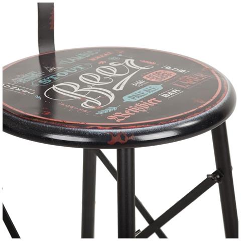 Sgabello Alto In Metallo Nero 46x40x100h - Foto 5