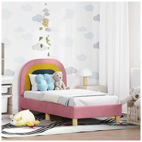 Struttura letto per bambini con testata Rosa 70 x 140 cm - Foto 2