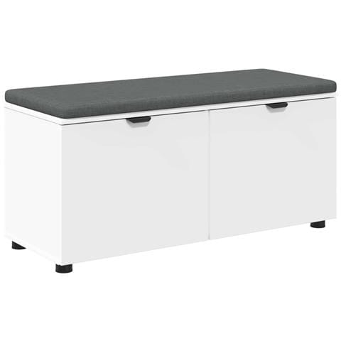Panca per ingresso con cuscino Bianco 100 x 38 x 46 cm - Foto 1