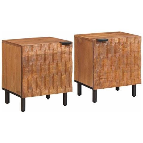 Armadio da Notte 2 pcs Marrone 40 x 33 x 46 cm - Foto 1
