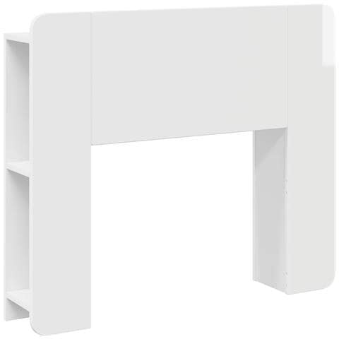 Testata del letto Bianco Lucido Legno ingegnerizzato - Foto 1