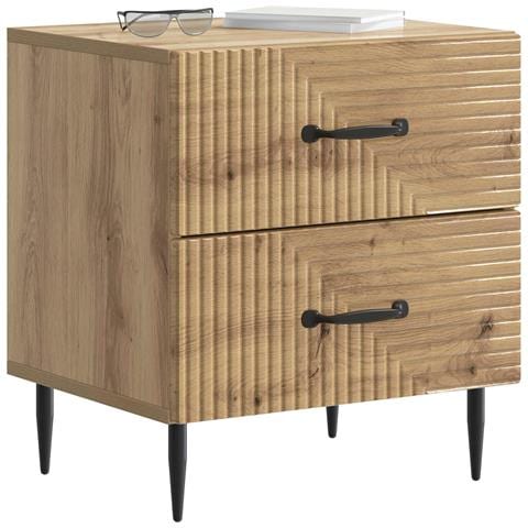 Armadio da Notte 2 pcs Rovere Artigianale 43 x 34,5 x 47,5 cm - Foto 2