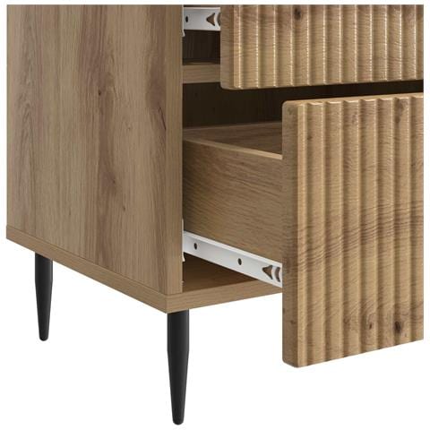 Armadio da Notte 2 pcs Rovere Artigianale 43 x 34,5 x 47,5 cm - Foto 9