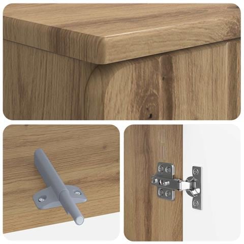 Set di Armadi da Bagno da 2 Pezzi ZWOLLE Rovere Artigianale - Foto 2