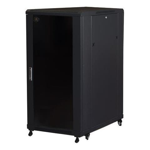 Armadio Rack Per Reti 19" 22u (a) 1166, (l) 600, (p) 800 Colore Nero Porta Vetro - Foto 1