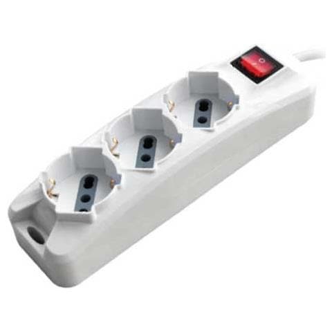 Multipresa Ciabatta 3 Posti Bipasso / schuko Presa Tedesca 10/16a Cavo 1,5mt Interruttore Luminoso - Sku 8710 - Foto 1