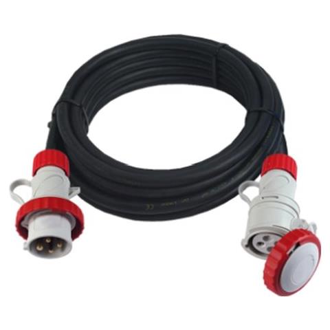 Prolunga Industriale Cee 10 Mt 4g2,5 H07rn-f 3p+t 16a 380-415v 6h Ip67 3p+t 16a 380-415v 6h Ip67 Nero - Bianco E Rosso 92981 - Foto 1