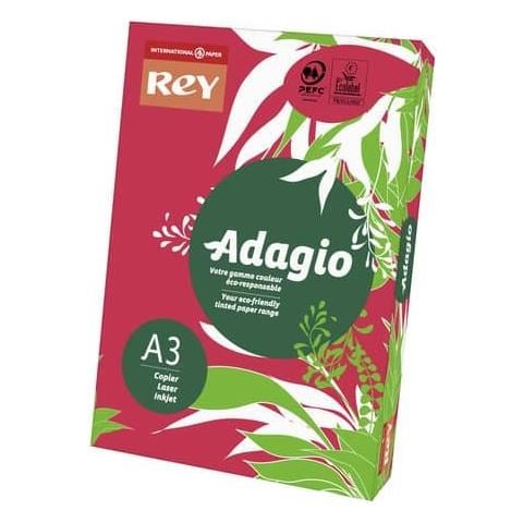 Carta Colorata A3 Rey Adagio Rosso Intenso 22 Risma 250 Fogli - Adagi160x503 - Foto 1