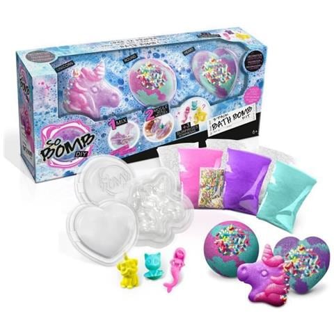 So Bomb Diy - Confezione Da 3 Bombe Da Bagno - Unicorn, Heart & Diamond - Rendi Effervescenti Le Tue Bombe Da Bagno! - Foto 1