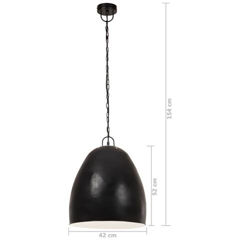 Lampada A Sospensione Industriale 25 W Nero Spento Rotonda 42cm - Foto 9