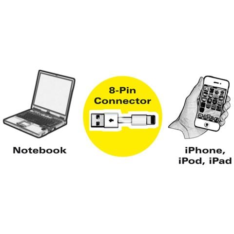 Lightning to USB cable for iPhone, iPod, iPad 1 m, 1 mm - Foto 1