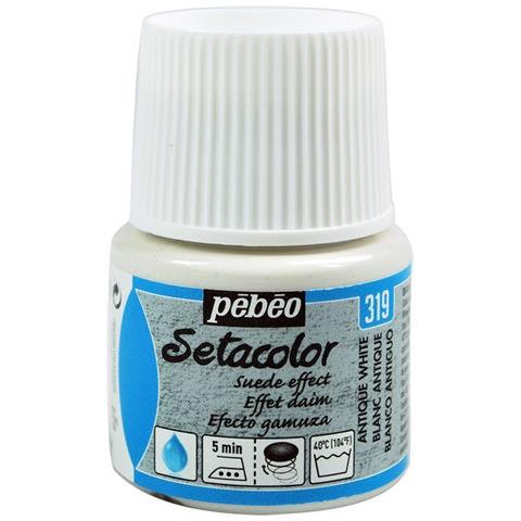 Pittura Tessile Setacolor Effetto Scamosciato Opaco - Bianco Antico - 45 Ml - Foto 1