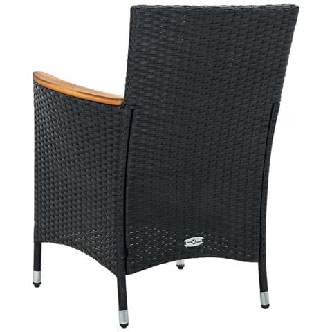 Sedie Da Pranzo Per Giardino 4 Pz In Polyrattan Nero - Foto 2