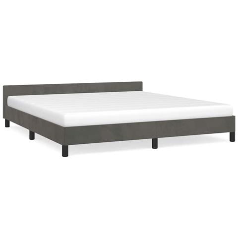 Giroletto senza Materasso Grigio Scuro 160x200 cm Velluto - Foto 1