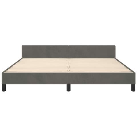 Giroletto senza Materasso Grigio Scuro 160x200 cm Velluto - Foto 9