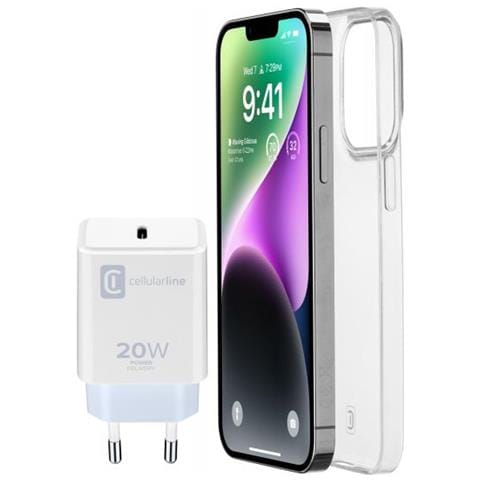 Cellularline Starter Kit - Iphone 14 Kit Di Accessori Per La Ricarica E La Protezione Di Iphone - Foto 1