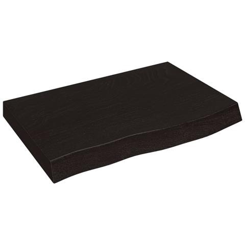 Piano Bagno Marrone Scuro 60x50x (2-4) cm Legno Massello Trattato - Foto 1