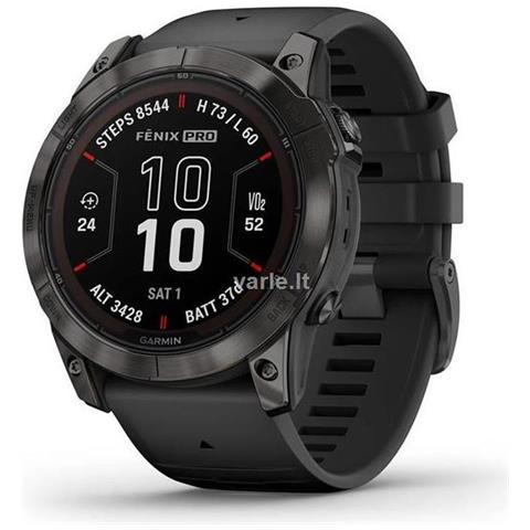 Fenix 7x Pro Smartwatch - Sapphire Solar Edition Carbon Grey Dlc Titanium Mit Schwarzem Armband (010-02778-11) - Foto 1