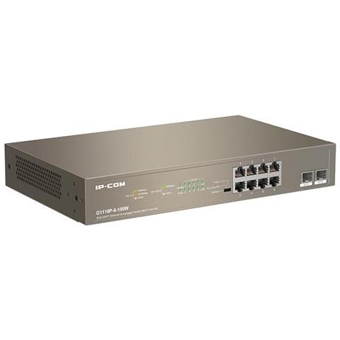 Switch G1110P-8-150W Non Gestito con 8 porte Ethernet 10/100/1000 Base-T PoE + 2 porte SFP 100/1000 Base-X Colore Grigio - Foto 2