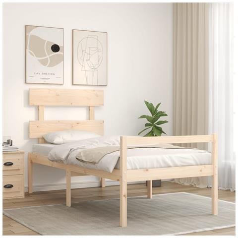 Letto per Anziani con Testiera Single in Legno Massello - Foto 2