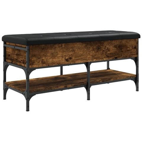 Panca Porta Scarpe Rovere Fumo 102x42x45 Cm Legno Multistrato - Foto 2