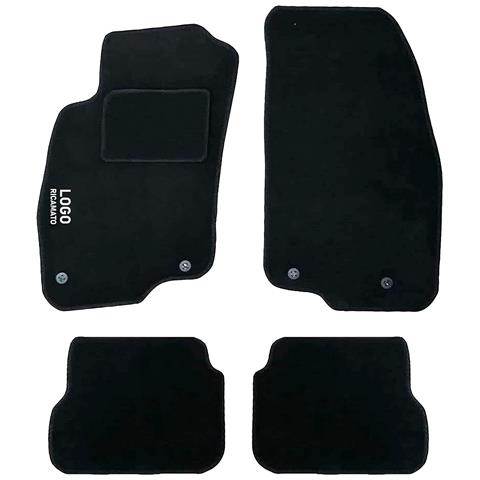 Tappetini Auto Compatibili Per Grande Punto | Tappeti Sagomati | In Moquette Nera | Logo Ricamato E Battitacco | Accessori Interni - Foto 1