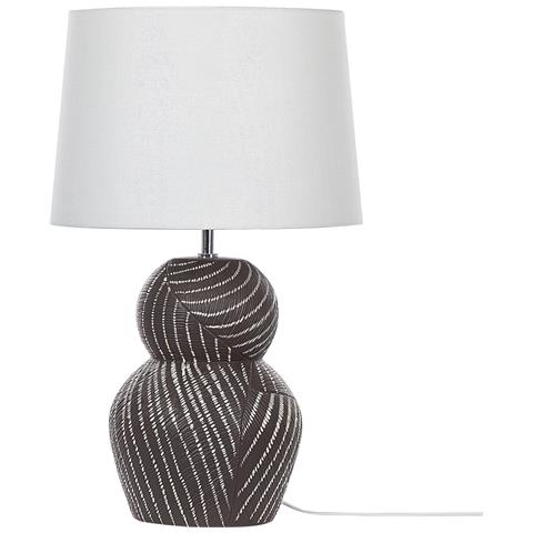 Lampada Da Tavolo Ceramica Nero E Beige 63 Cm Guapore - Foto 1