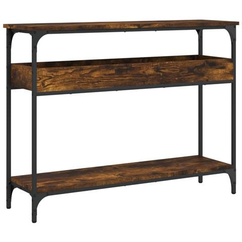 Tavolo Consolle Ripiano Rovere Fumo 100x29x75 Legno Multistrato - Foto 2