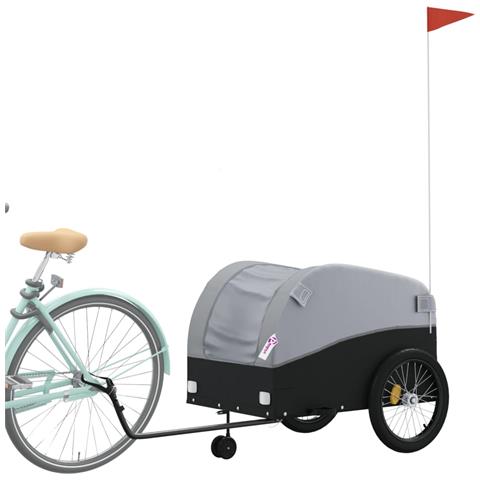 Rimorchio Da Bici Nero E Grigio 45 Kg In Ferro - Foto 10