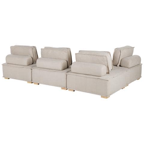 4 Posti Tibro Tessuto Beige Chiaro Lato Destro - Foto 2