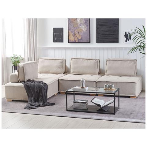 4 Posti Tibro Tessuto Beige Chiaro Lato Destro - Foto 1