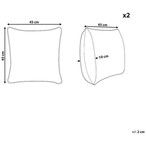 Set Di 2 Cuscini Da Esterno Beige E Verde 45 X 45 Cm Poggio - Foto 7
