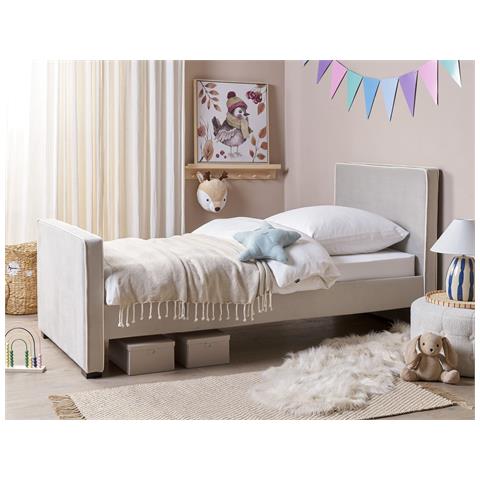 Letto Singolo Velluto Grigio 90 X 200 Cm Teenie - Foto 1