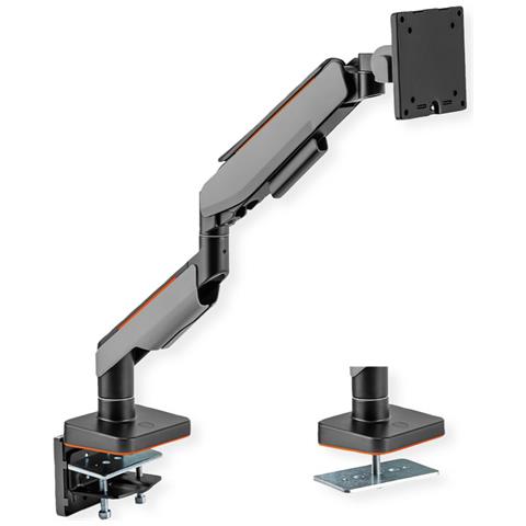 17031108 Supporti a parete per TV 124,5 cm (49") Scrivania Nero, Grigio - Foto 1